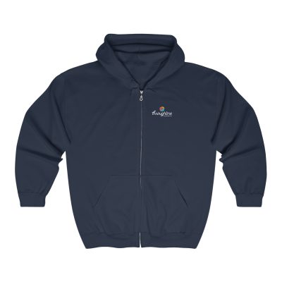 Unisex Full Zip Hooded Sweatshirt - Front Logo With Back Tagline (2 Colors)