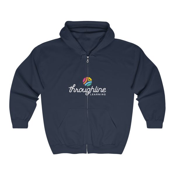 Unisex Full Zip Hooded Sweatshirt - Front Logo Only (2 Colors) - Image 3