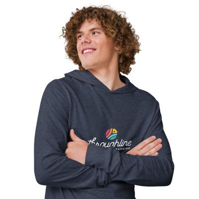 Unisex Hooded Long-Sleeve Tee - Front Logo With Back Tagline (3 Colors)